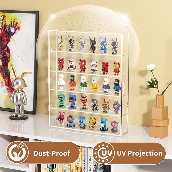 NIUBEE Acrylic Display Case for Figures: Dustproof Clear Wall Mounted or - Image 3