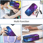 Blue Galaxy Star Purple Space Pencil Case Organizer Big Capacity Pencil Pouch - Image 7