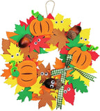 Supla 12 Kits 3D Pumpkin Fall Leaf Wreath Craft Kit DIY Thanksgiving Wreath - Image 2