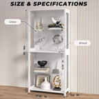 Display Cabinet with Glass Shelves, 4-Tier Display Shelf with LED Lights - Image 2