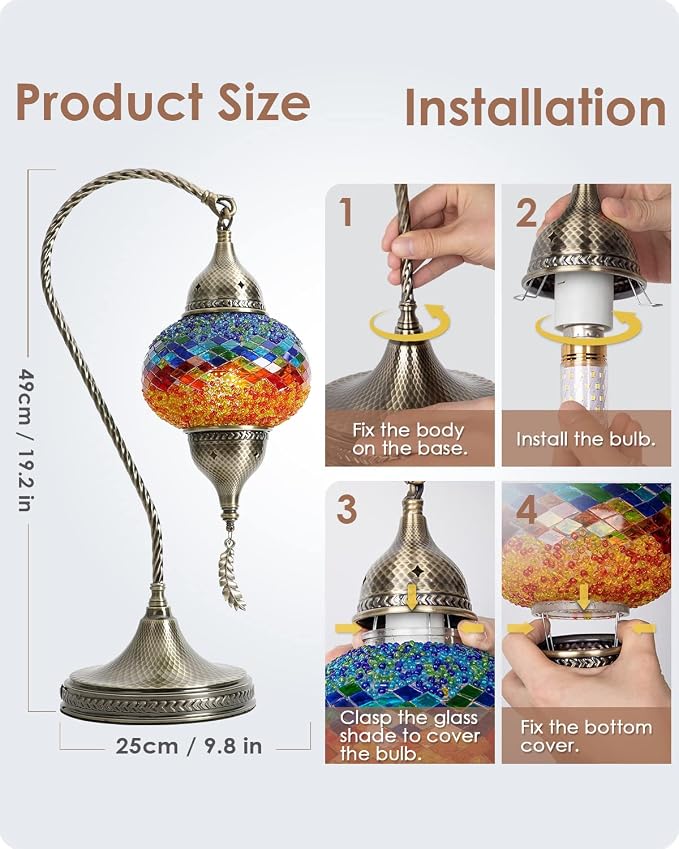Yarra-Decor Turkish Moroccan Mosaic Table Lamp - Image 6