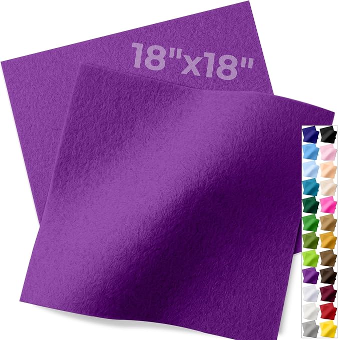 IONTACH 18" X 18" Soft Felt Sheets 1.6mm Thick | Acrylic Felt Fabric Sheets by IONTACH