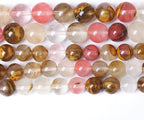 38PCS 10mm Natural Stone Beads Watermelon Tourmaline Gemstone Round Loose by NaturalStoneBeads