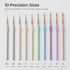 Nicpro 10PCS Micro Fine Detail Paint Brush Set, Aesthetic Pastel Small - Image 5