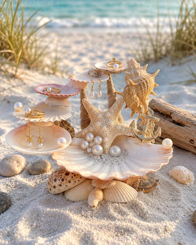 DualCozy Seashell Jewelry Stand Making Kit, Jewelry Holder Making Kit | Real - Image 5