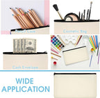 PEASUG Canvas Pencil Pouch, 12 Pack Blank Canvas Zipper Pouch Makeup Bag Bulk - Image 5