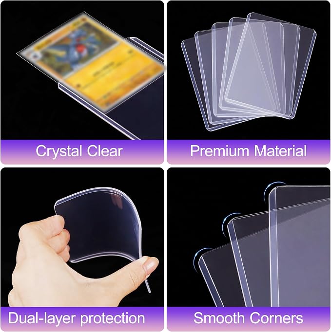 1000 Packs Card Sleeves, Hard Plastic Card Holder - Image 4