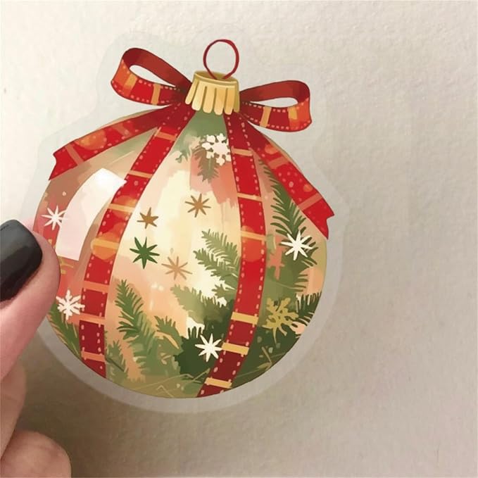 50 Pieces Christmas Themed Transparent Stickers - Image 6