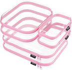 YQBRAO 6 Pack Soft Pink Clear Hard Shell Zipper Case, 1.2mm Crush-Proof Makeup by Unknown