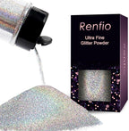 Renfio Holographic Ultra Fine Metallic Resin Glitter 2.11 Oz PET Flakes Crafts by Renfio