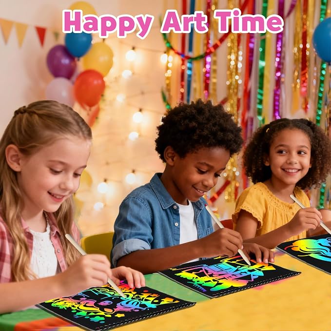 ZMLM Scratch Paper Art-Crafts Gift: 2 Pack Rainbow Notebooks Supplies Toys - Image 5