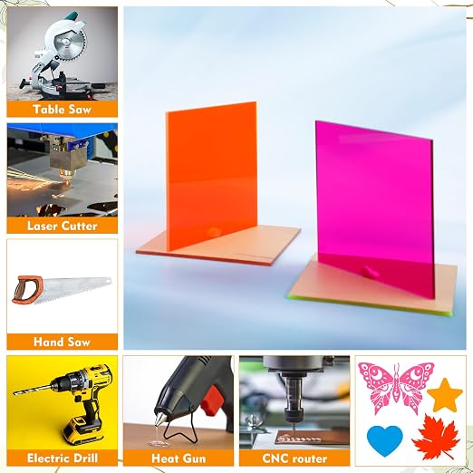 Geetery 30 Pcs Colored Acrylic Sheets, Plastic Boards - Image 5