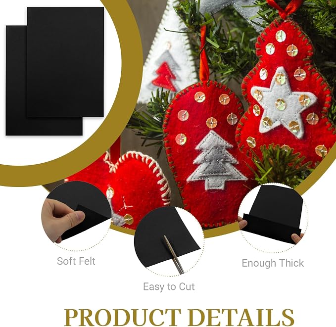 12 Pcs Felt Sheets, 7x11 Inch Stiff Felt - Image 3
