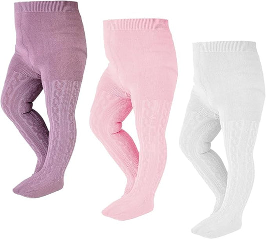 EPEIUS Baby Girl Tights Thick Cable Knit Leggings Stockings Cotton Pantyhose for Newborn Infant Toddler 3/4/5/6 Pack