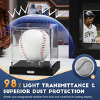 JupDec Baseball Display Case for Single Autograph Ball, UV Protected Stand Box - Image 3
