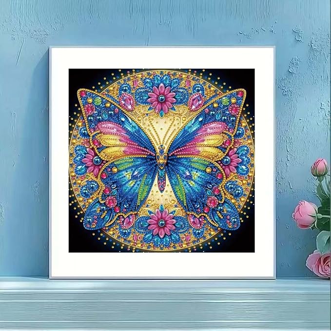 OJTOYART Colorful Butterfly Special Shaped Diamond Painting Kits, 5D Diamond - Image 3