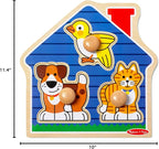 Melissa & Doug Pet Animals Jumbo Knob Puzzle, Wooden Peg Puzzle - Image 10