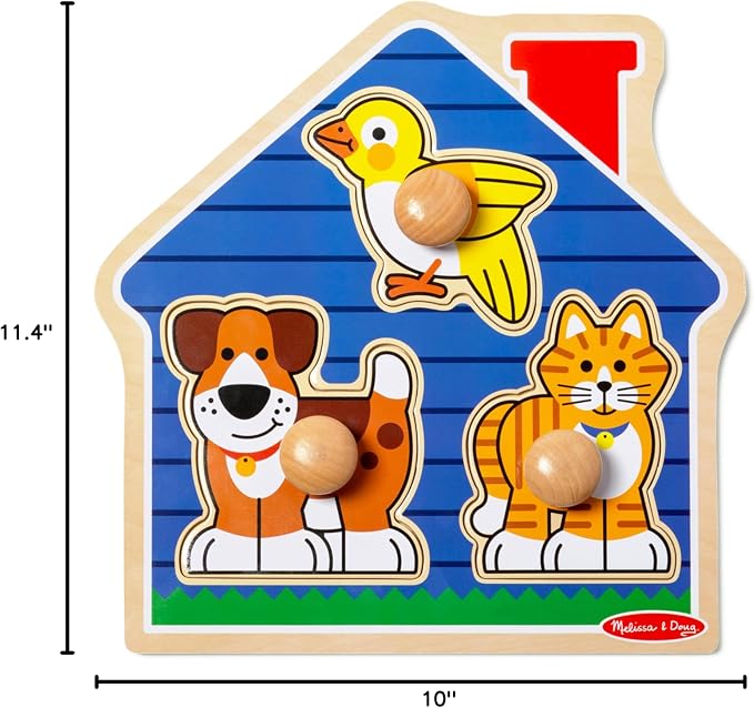 Melissa & Doug Pet Animals Jumbo Knob Puzzle, Wooden Peg Puzzle - Image 10