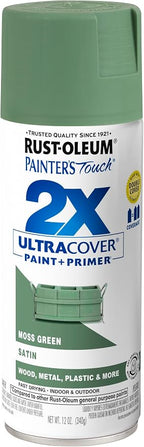 Rust-Oleum 249071 Painter's Touch 2X Ultra Cover, 12 Oz, Satin Moss Green by Rust-Oleum