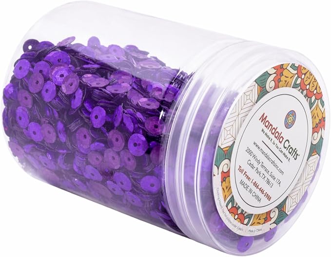 Mandala Crafts 6mm Cup Holographic Purple Sequins - Image 4