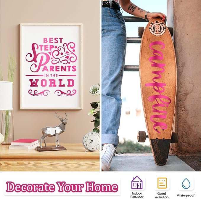 WRAPXPERT Hot Pink Permanent Vinyl Metallic, Craft Cutters DIY Projects - Image 5
