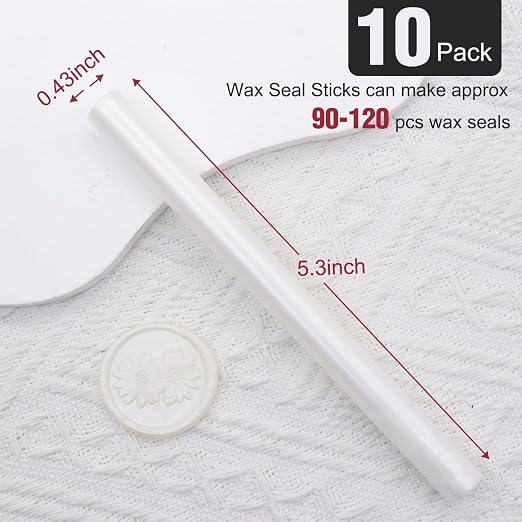 Pearl White Sealing Wax Sticks, HOSEALING 10pcs Glue Gun Sealing Wax Sticks - Image 2