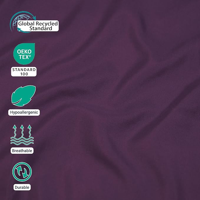 ZPECC Queen Flat Sheet Only 6 Pack, Durable Dark Purple Top Bed Sheets - Image 4
