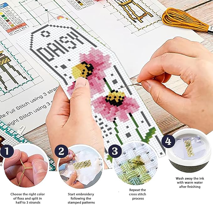 ACRNIGHEET 6PCS Cross Stitch Bookmark Kits - Image 4