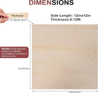50 Pack 12"x12"x1/8" Basswood Sheets - 3mm Craft Plywood - Image 2