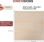 20 Pack 12"x12"x1/8" Basswood Sheets - Image 2