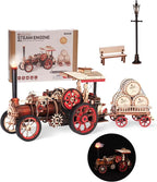 ROKR 3D Puzzle for Adults 469pcs Electric Vintage Car Steam Engine Model Kits - Image 8