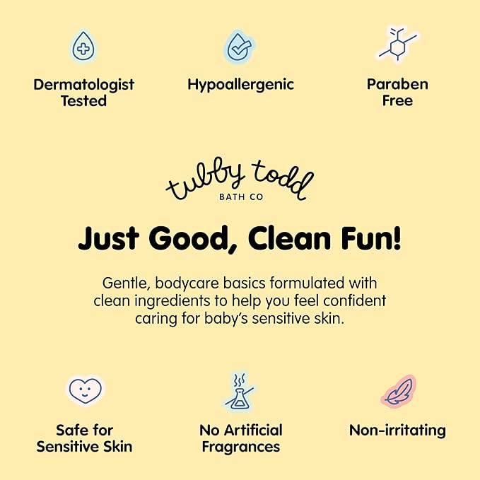 TUBBY TODD Hair Conditioner for Kids & Babies - Nourishing Frizz Control & Detangler - Lightweight, Sweet-Scented Formula - Great for All Ages - 2 Pack - Fragrance Free