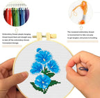 Zhenqing 12 Flowers Printed Cross Stitch Kit - Image 3