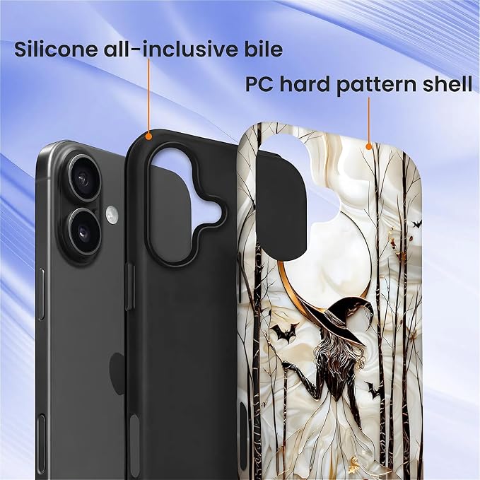 Case for iPhone 16, Scratch Resistant Hybrid Double Layer Hard Shell，Gothic - Image 2