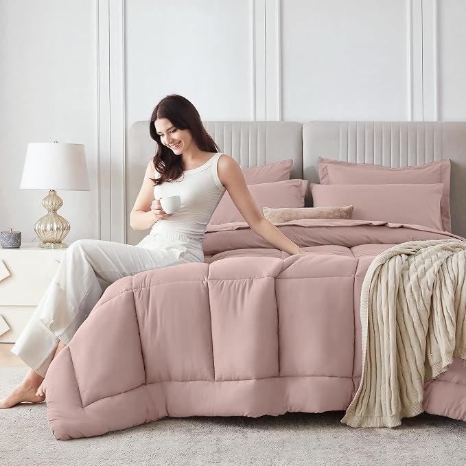 Sasttie Queen Comforter Set, 7 Pieces Bed in a Bag Queen, Complete Bedding Set - Image 8