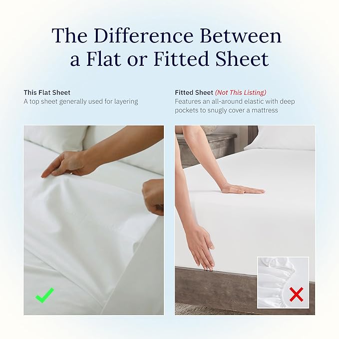 California Design Den Natural 100% Cotton Flat Sheet Twin - Image 4