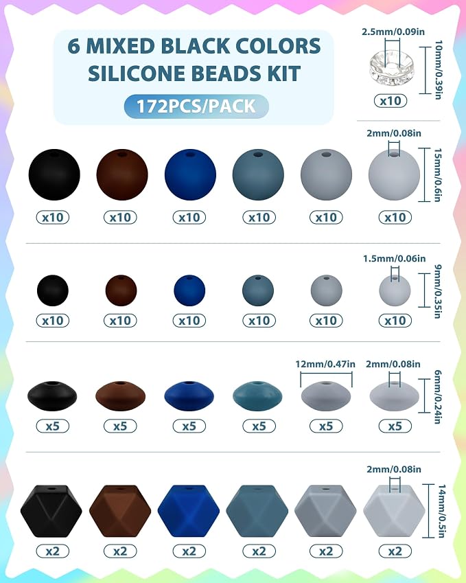 FIVEIZERO 172PCS Silicone Beads - Image 2