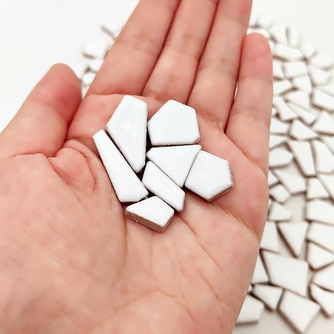 200g Ceramic Mosaic Tiles for Crafts, Irregular Stained Ceramic 0.2"x0.8" - Image 3