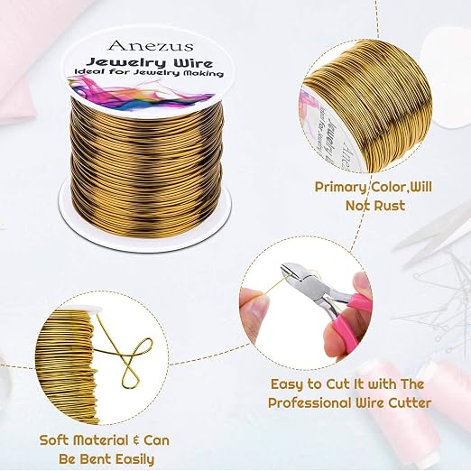 anezus 20 Gauge Jewelry Wire, 28 Yards Craft Wire Tarnish Resistant Copper - Image 3