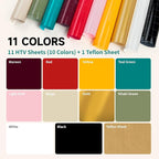 TECKWRAP Heat Transfer Vinyl for T Shirts, 50+ Washes, 10 Sheets 12" x 12" | - Image 2