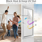 HIDBEA Frosted Window Privacy Film Heat Control UV Blocking, Static Cling - Image 2
