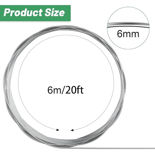 Pelopy Aluminum Wire 1/4 Inch Diameter Metal Wire 20 ft Armature Bendable - Image 2