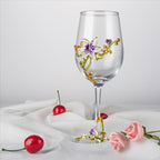 Simcat Handmade Painted Enamel Flower Glass Wine Glasses Transparent Refined - Image 3