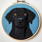 DIY Punch Needle Kits Cute Black Labrador Retriever Dog by Unknown