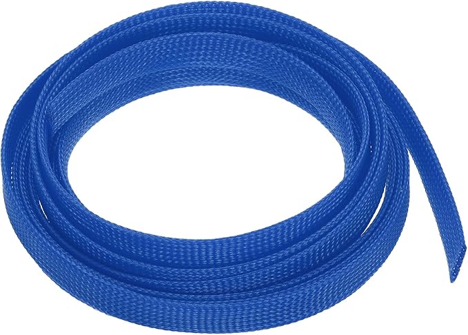 uxcell PET Expandable Sleeving 10ft 1/2" Blue Cable Management Sleeve Cord by uxcell