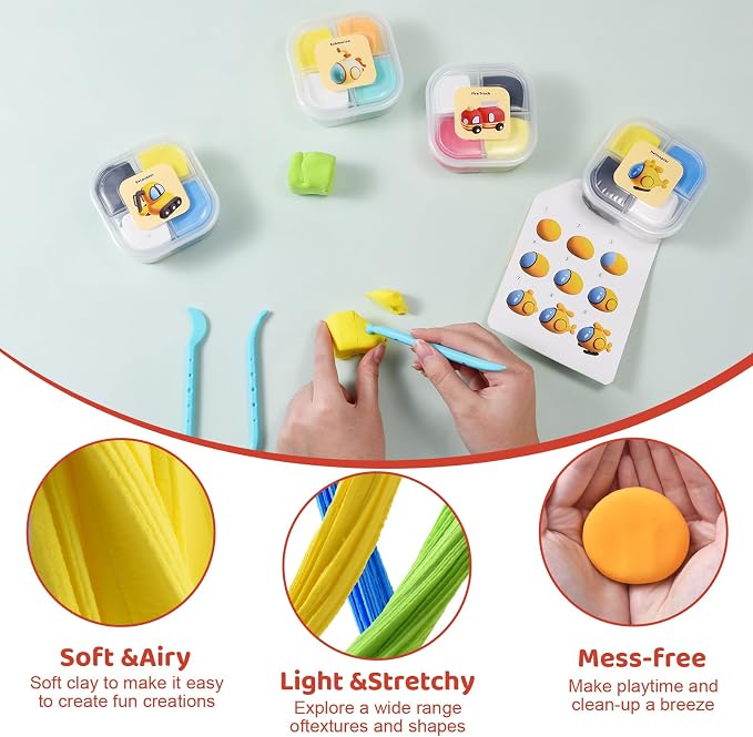 Both idea Air Dry Clay Kit, Car Theme | 12 Packs, Non-Toxic Kids Gift | School - Image 4
