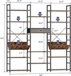 NUMENN Bookcases and Bookshelves Triple Wide 6 Tier Bookshelf, Large Etagere - Image 2