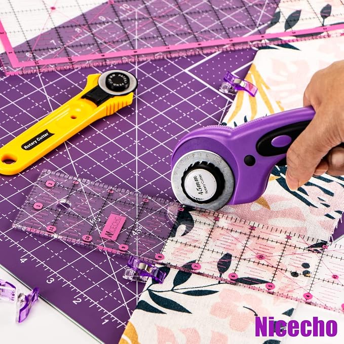Rotary Cutter Set, Nicecho Sewing Quilting Supplies, 45mm & 28 mm Fabric Cutters - Image 7