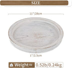 Hanobe Wooden Tray for Coffee Table: Candle Holder Plate Round Decorative - Image 3