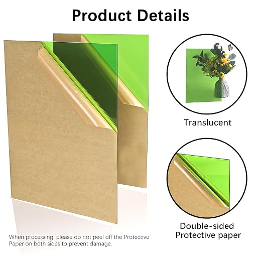 Translucent Green Acrylic Sheets 8*12 inch 1/8" Thick Red Transparent Cast - Image 3